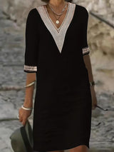 Virelle | Stylish V-Neck Mid Sleeve Dress
