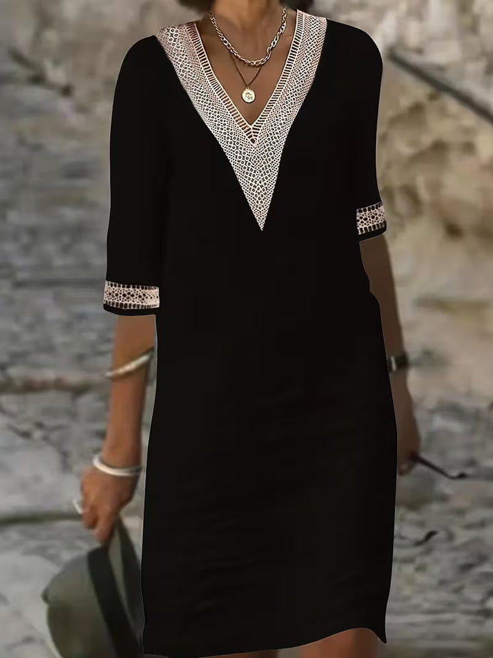 Virelle | Stylish V-Neck Mid Sleeve Dress