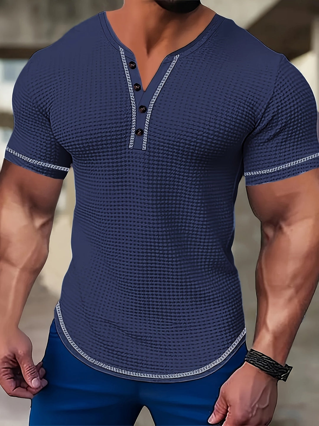 Sawyer | Textured Short Sleeve Henley