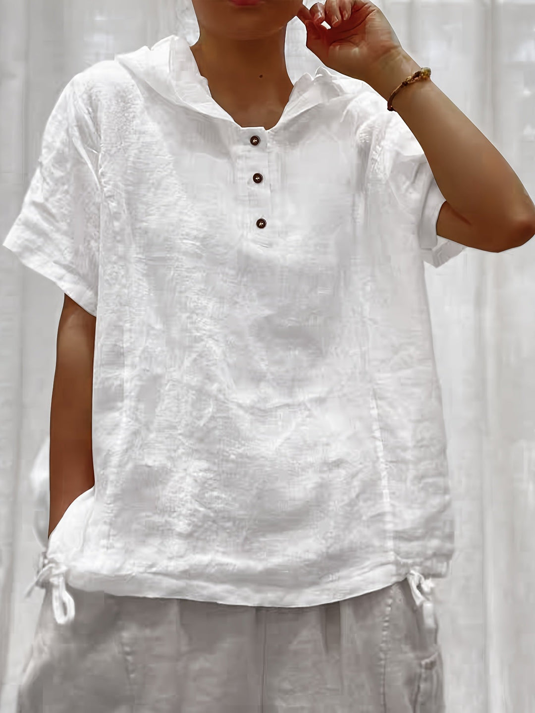 Lena | Relaxed Hooded Drawstring Top