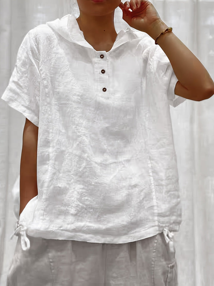 Lena | Relaxed Hooded Drawstring Top