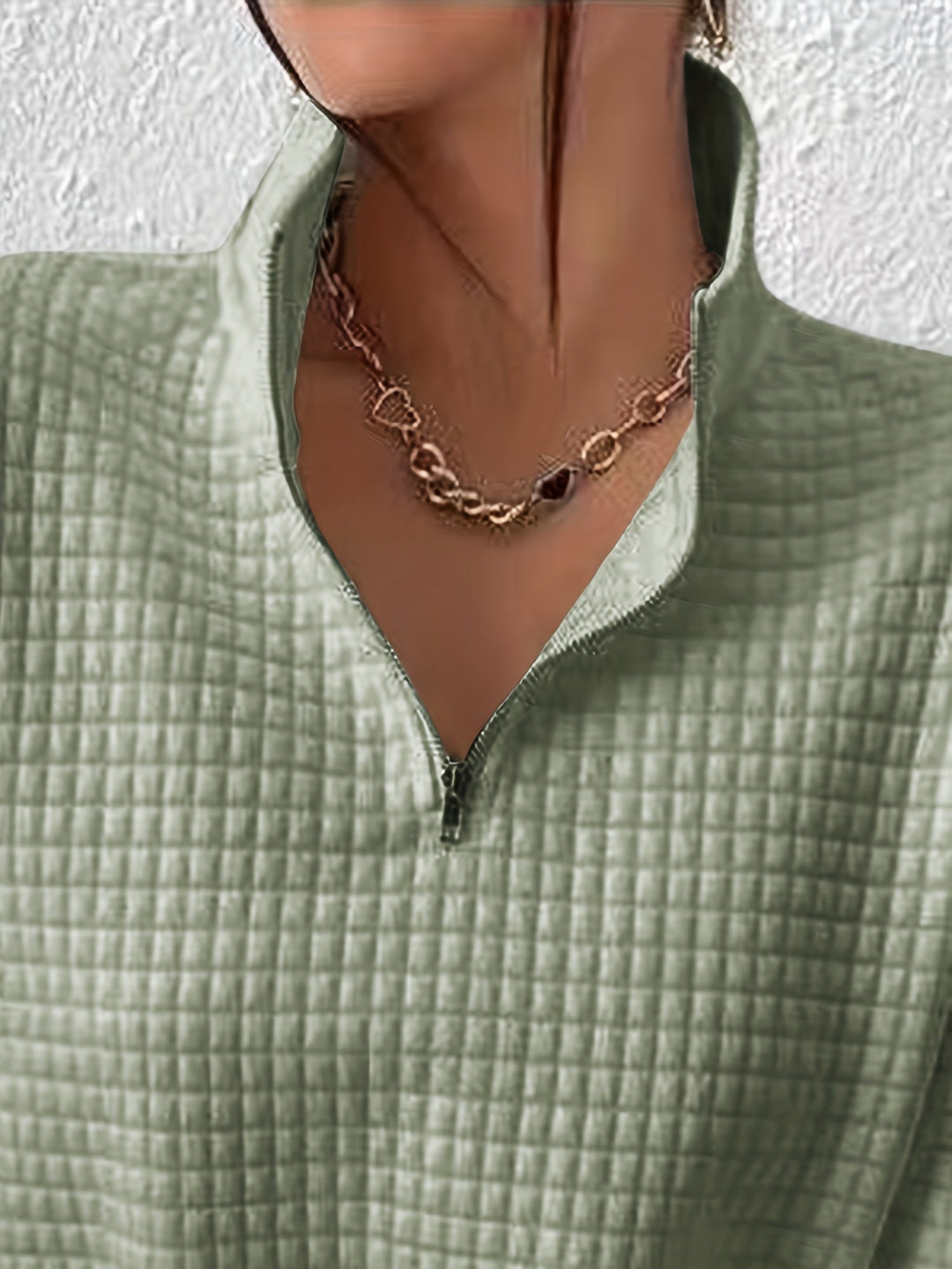 Paige | Textured Quarter-Zip Pullover