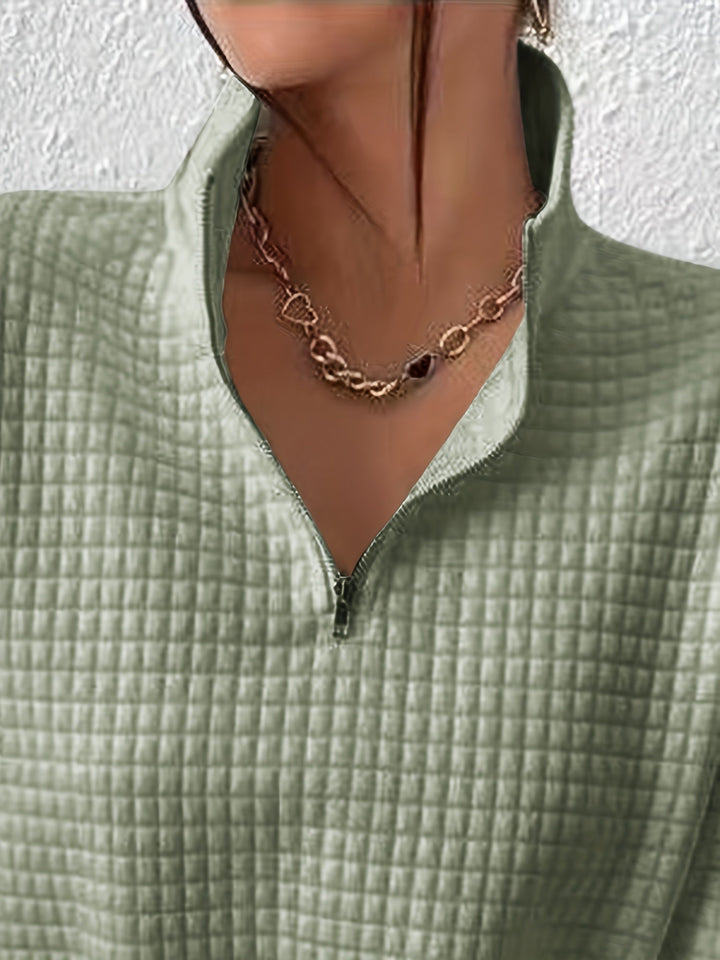 Paige | Textured Quarter-Zip Pullover