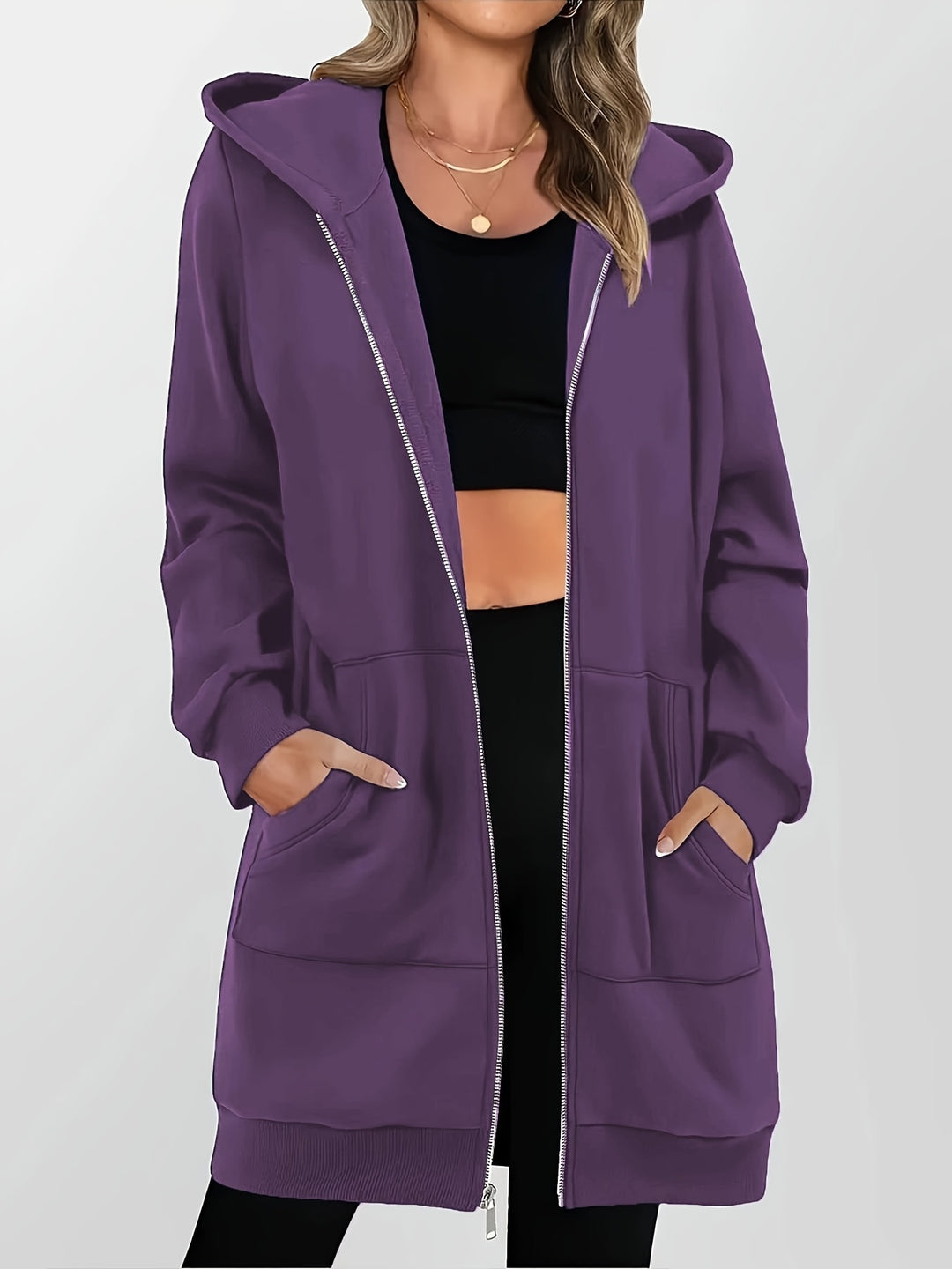 Sabina | Longline Zip-Up Hoodie