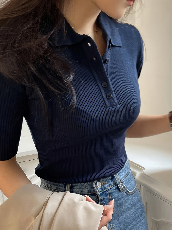 Brooke | Buttoned Collar Top