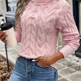 Delphina | Cable-Knit Turtleneck Sweater