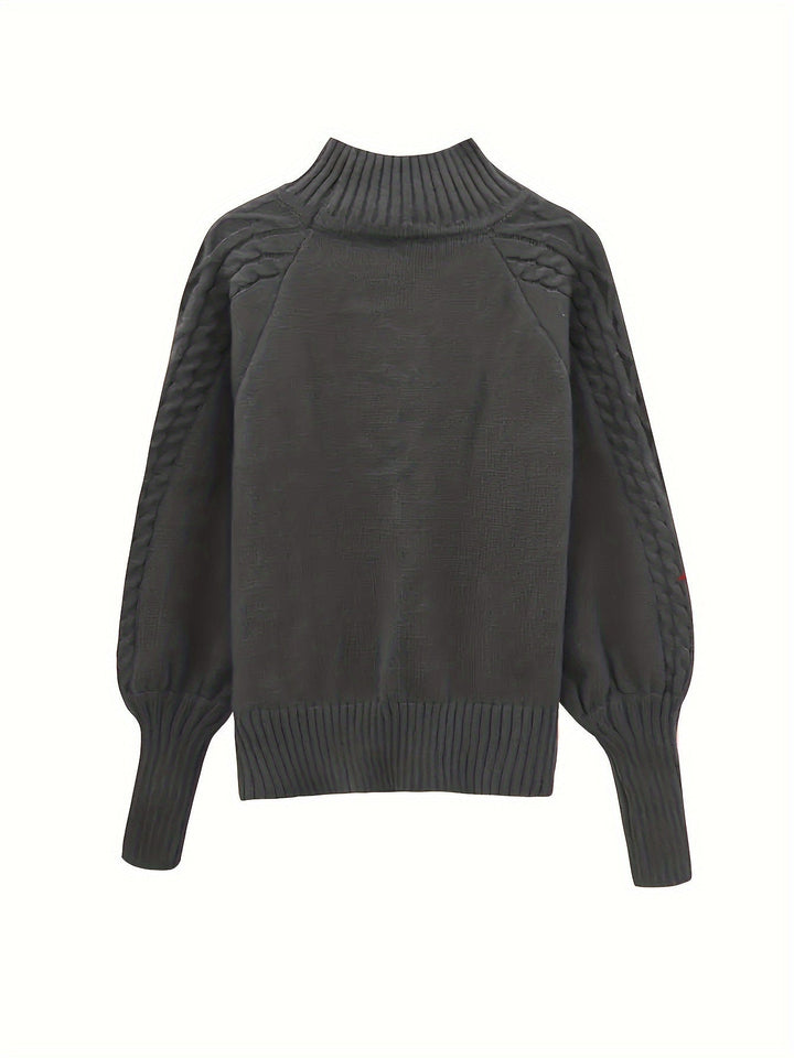Diane | Textured Half-Collar Sweater