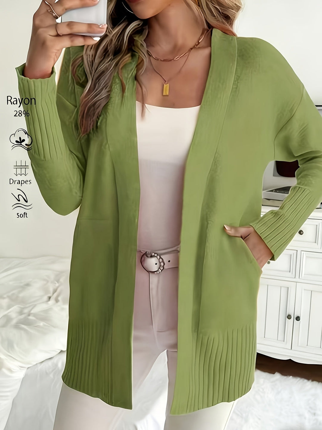 Miriam | Open-Front Draped Cardigan