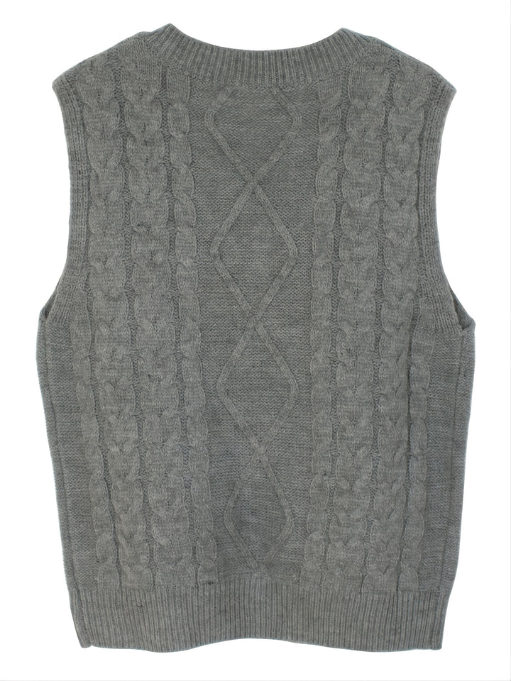 Ramona | Cable-Knit V-Neck Sweater Vest