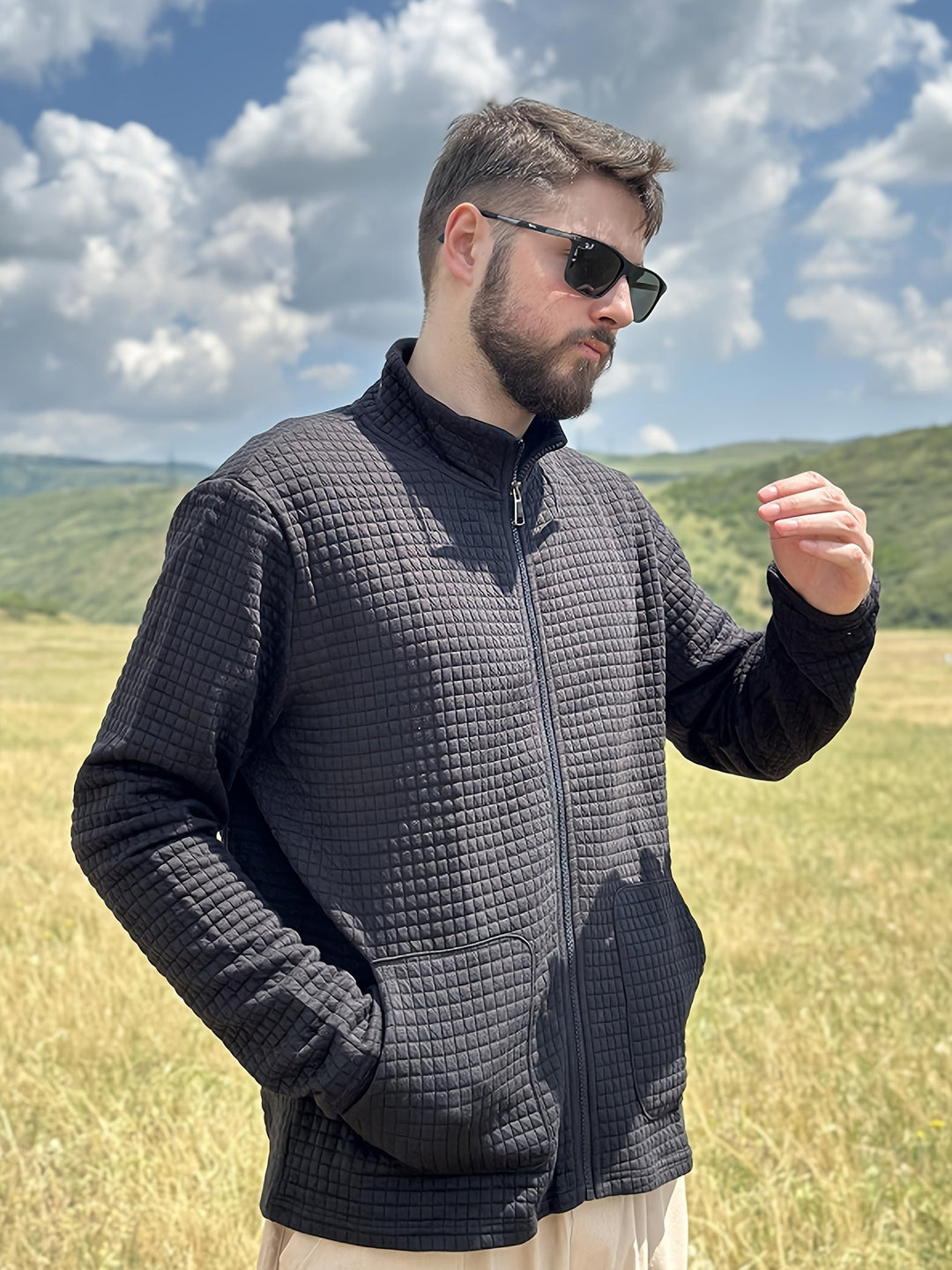 Gareth | Textured Zip-Up Jacket