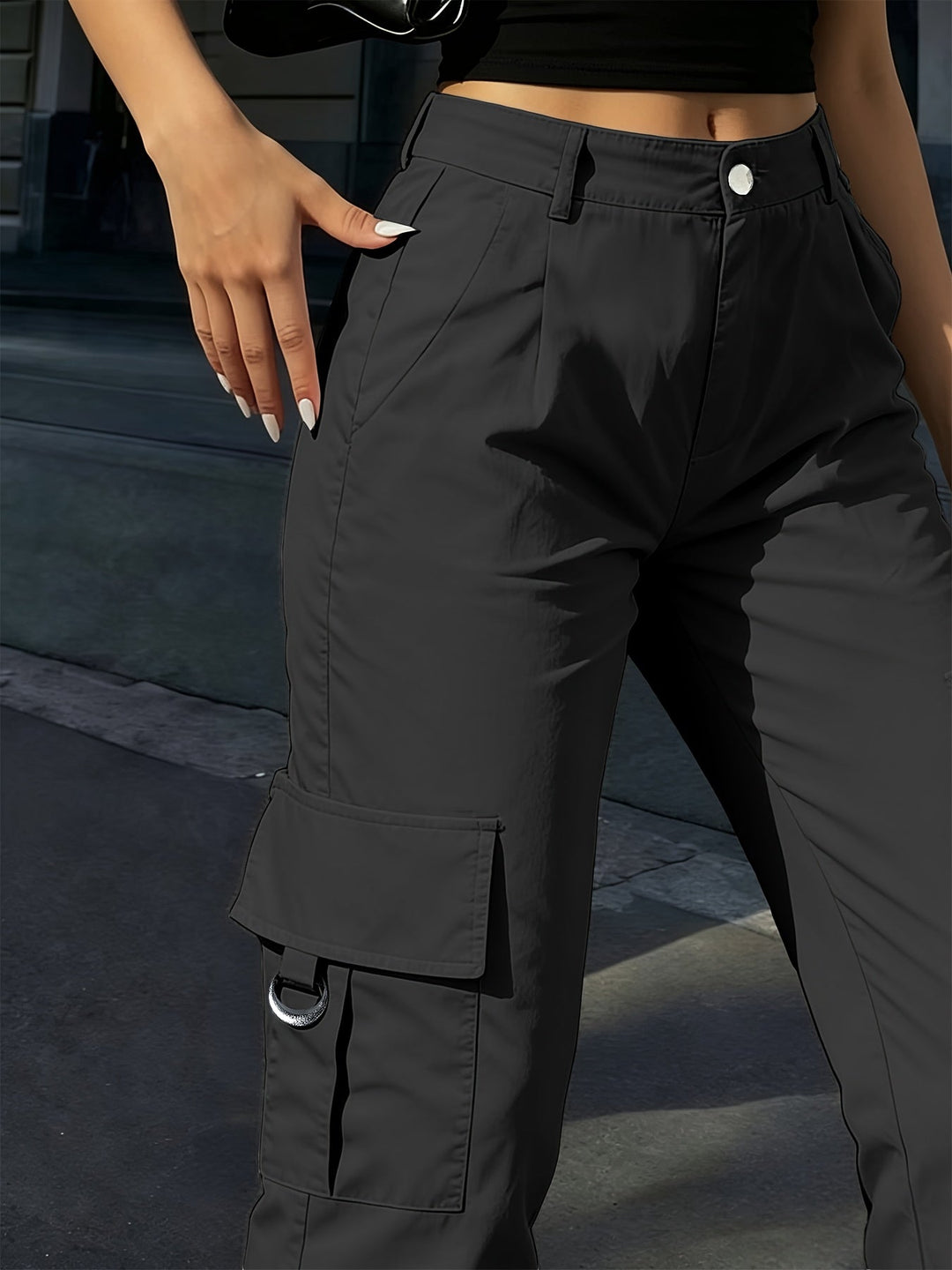 Delaney | High-Waisted Wide-Leg Cargo Pants