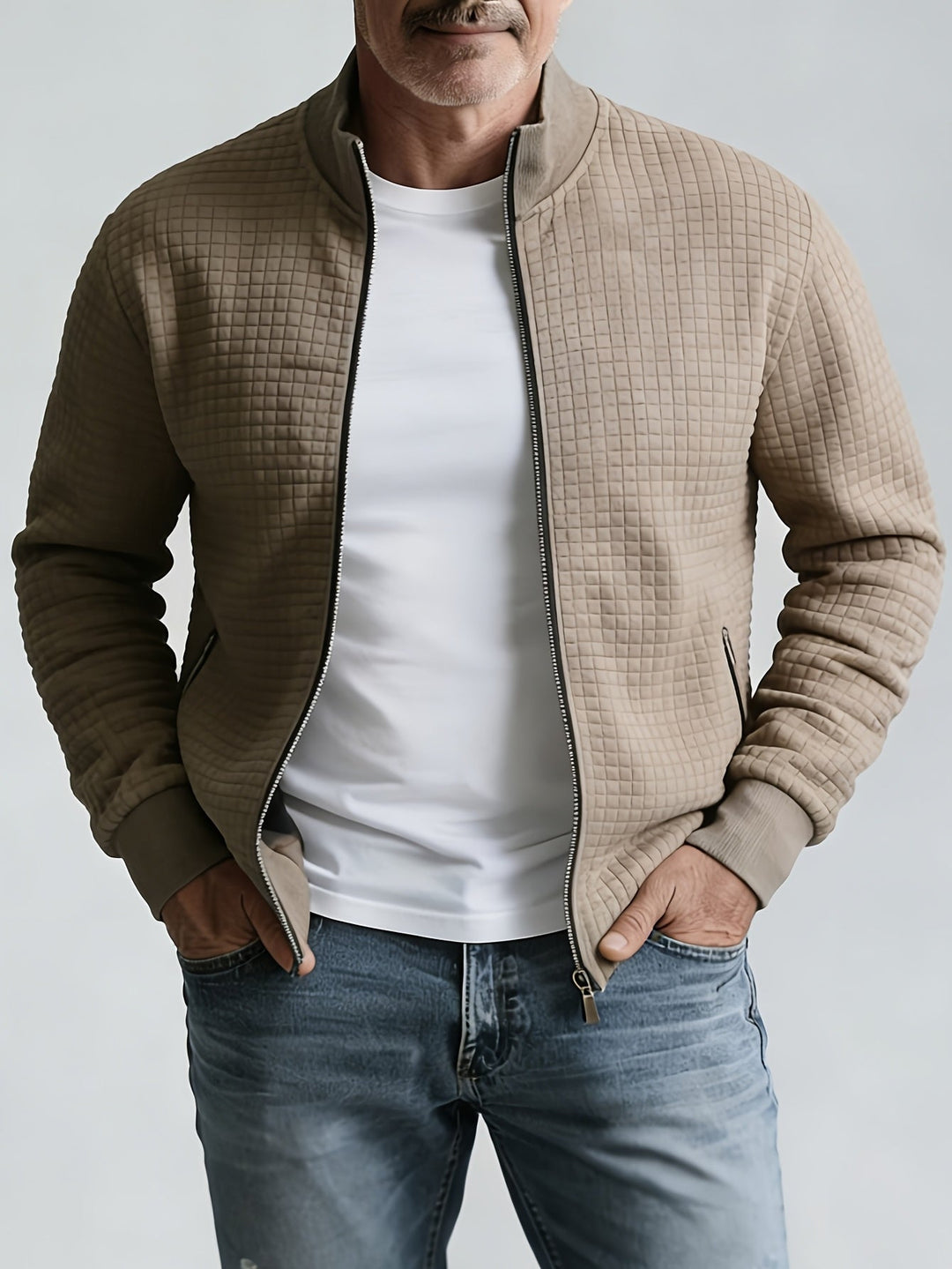 Sullivan | Textured Stand-Collar Zip Jacket