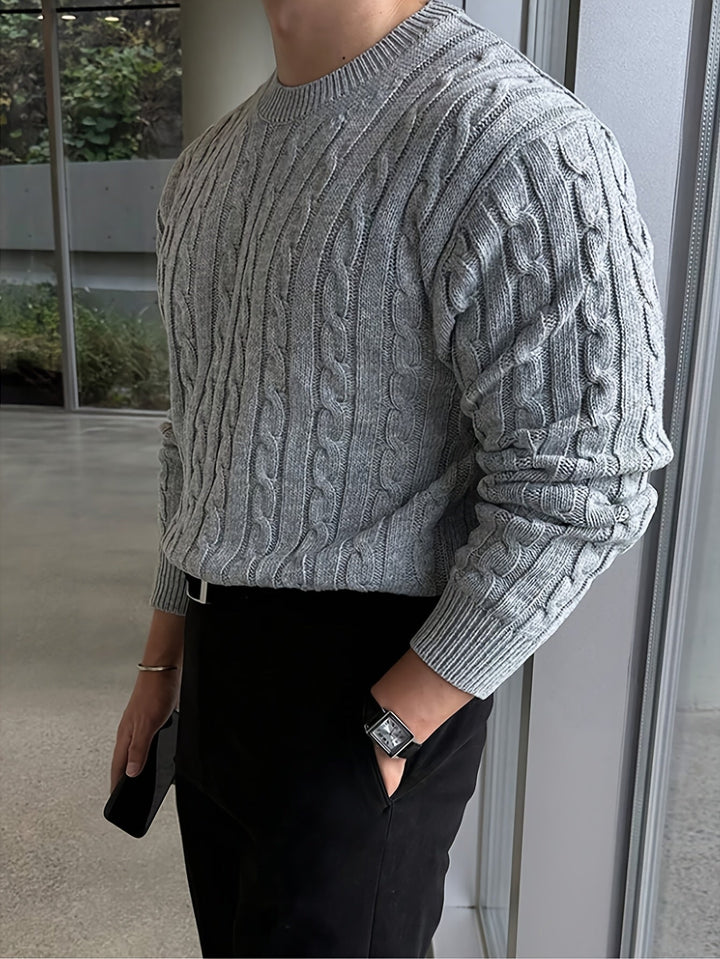 Reid | Cable-Knit Crewneck Sweater