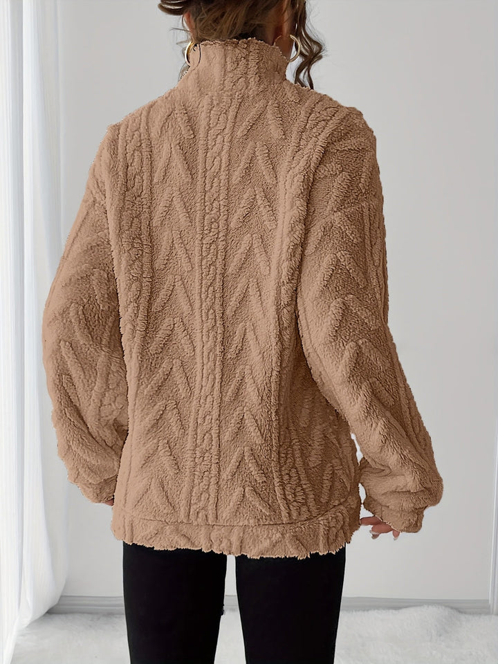 Loretta | Cozy Textured Stand-Collar Pullover