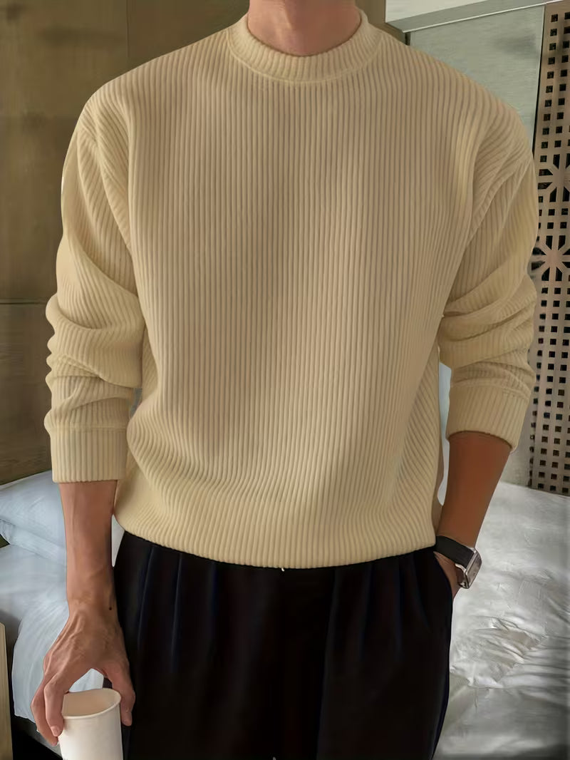 Madox | Knitwear Long Sleeve Ribbed Shirt