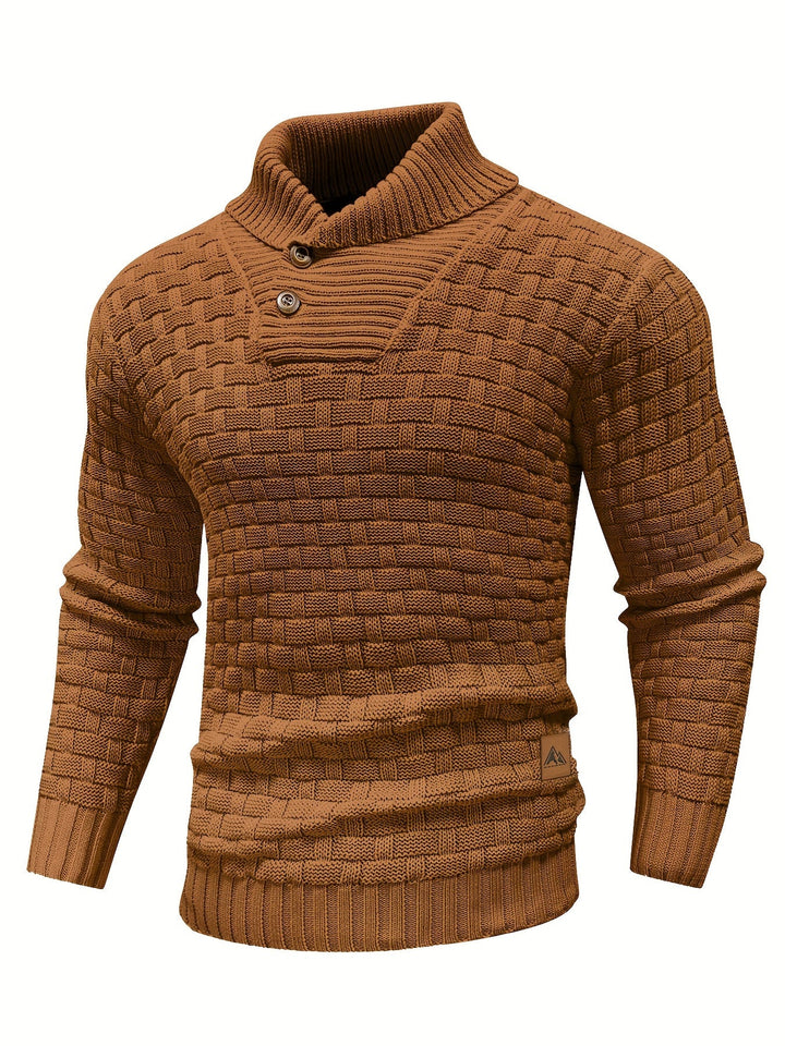 Garrett | Textured Shawl-Collar Sweater
