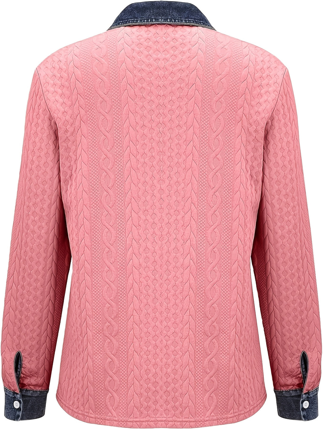 Marina | Contrast-Trim Cable-Knit Cardigan