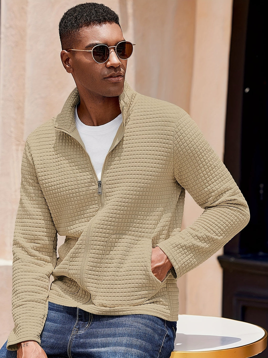 Landon | Textured Zip-Up Jacket