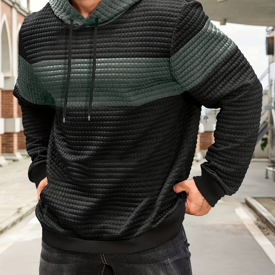 Russell | Textured Colour-Block Hoodie