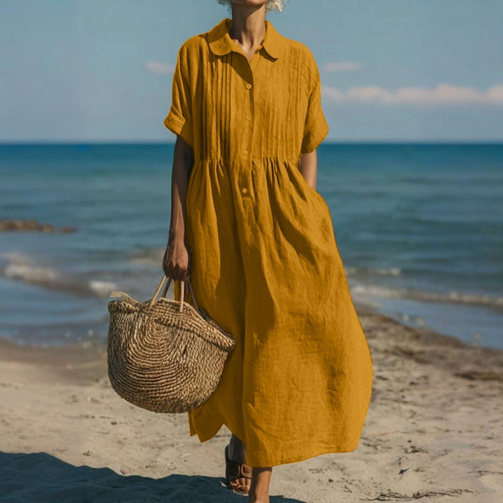 Tahlia | Casual Button Mid Sleeve Dress