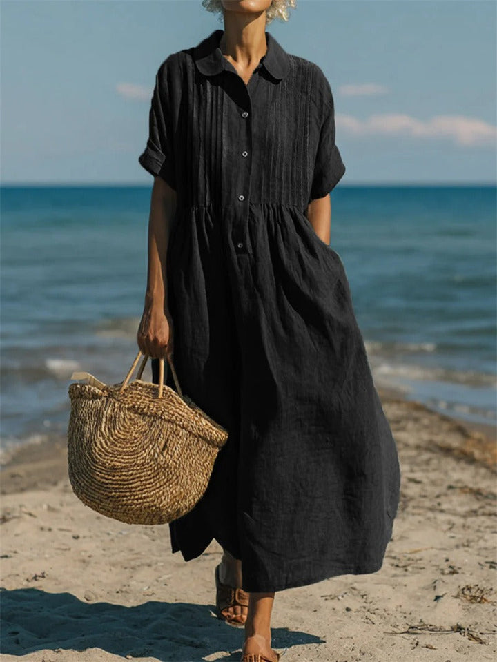 Liorra | Casual Button Mid Sleeve Dress