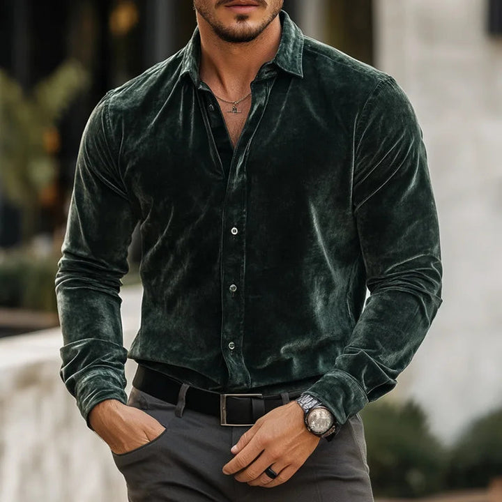 Dorian | Classic Long Sleeve Velvet Shirt