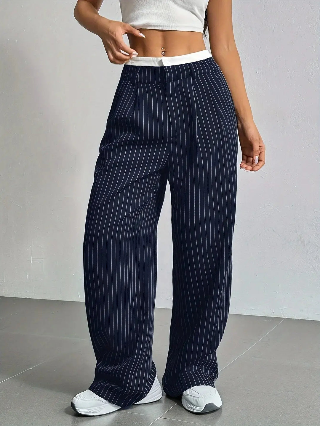 Mirella | Casual Striped Wide Pants