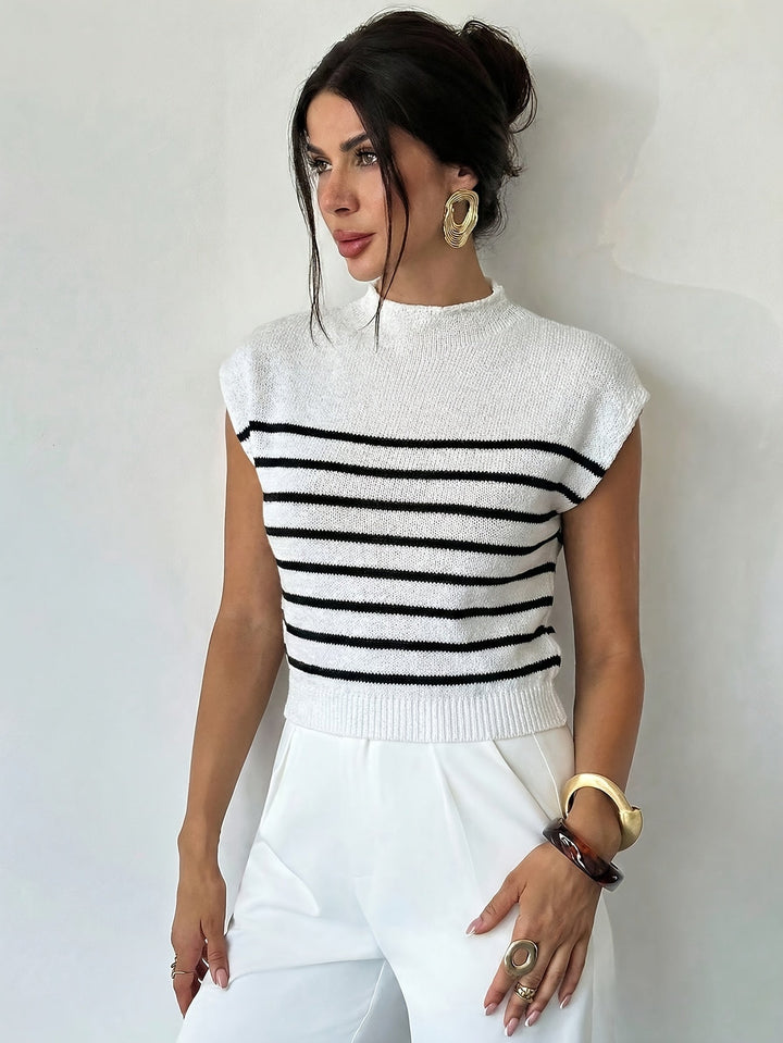 Odessa | Striped Mock-Neck Sweater Vest