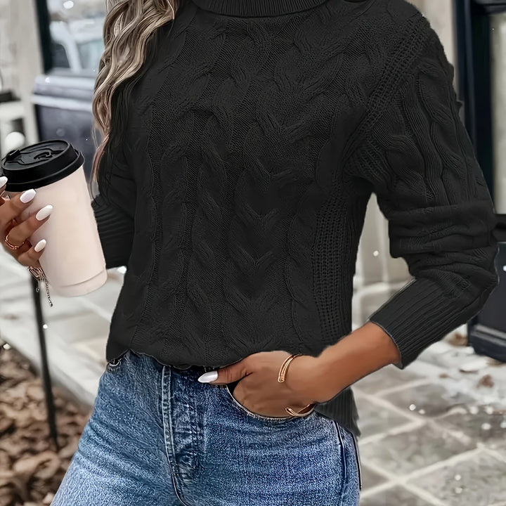 Delphina | Cable-Knit Turtleneck Sweater