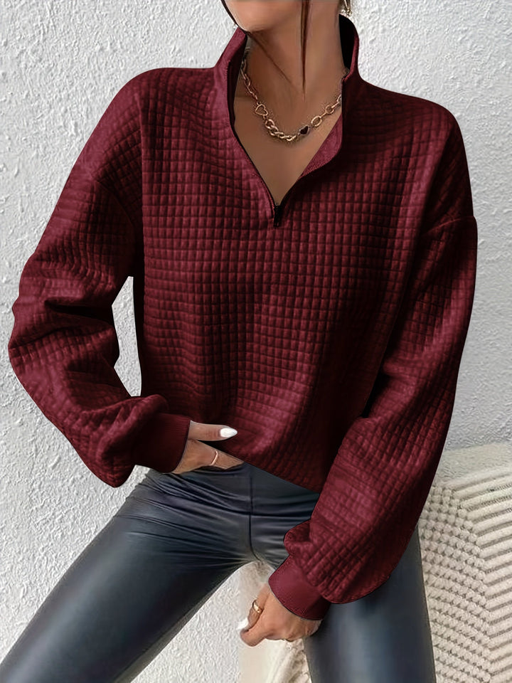 Paige | Textured Quarter-Zip Pullover