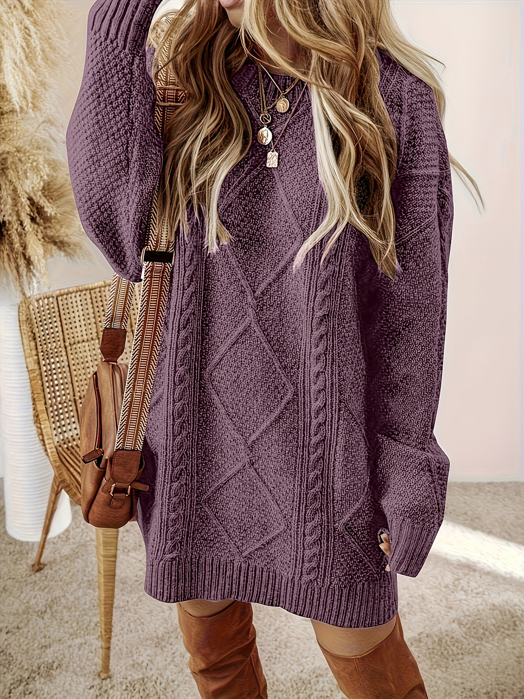 Freya | Cable-Knit Sweater Dress