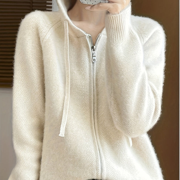 Adele | Hooded Zip-Front Cardigan