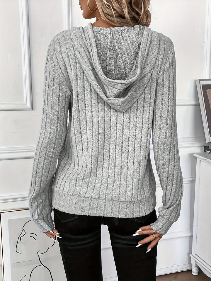 Rosalind | Ribbed Drawstring Hoodie