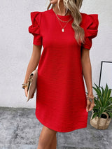 Naya | Elegant Puff Sleeves and Cinched Waist Dress