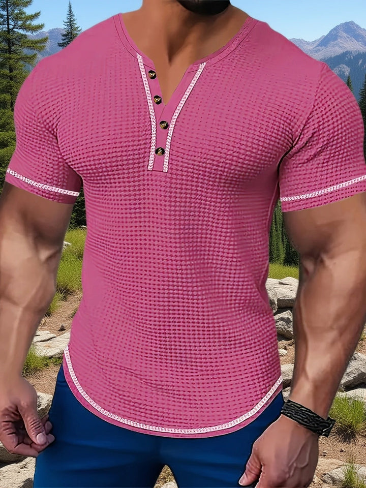 Sawyer | Textured Short Sleeve Henley