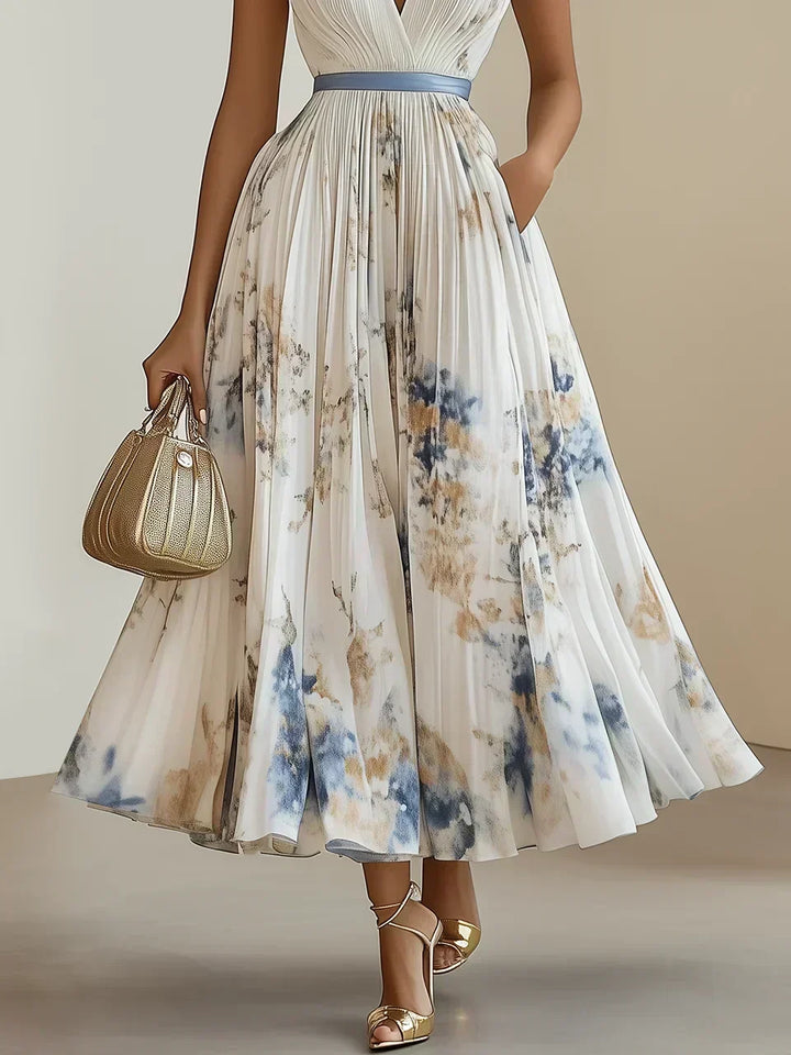 Livia | Elegant Sleeveless Long V-Neck Dress