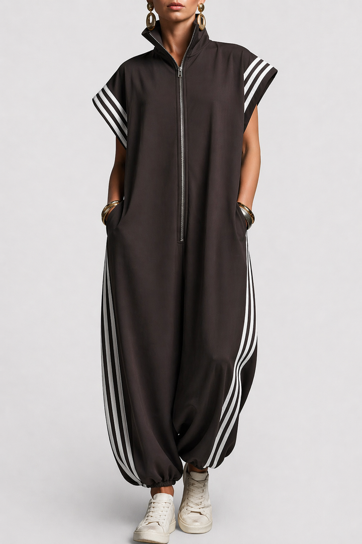 Colette | Stylish Sleeveless Zip Neck Jumpsuit