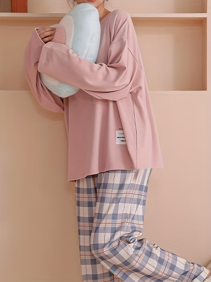 Annabel | Cozy Plaid Two-Piece Lounge Set