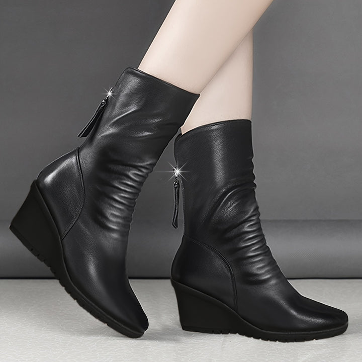 Josephine | Elegant Wedge Mid-Calf Boots