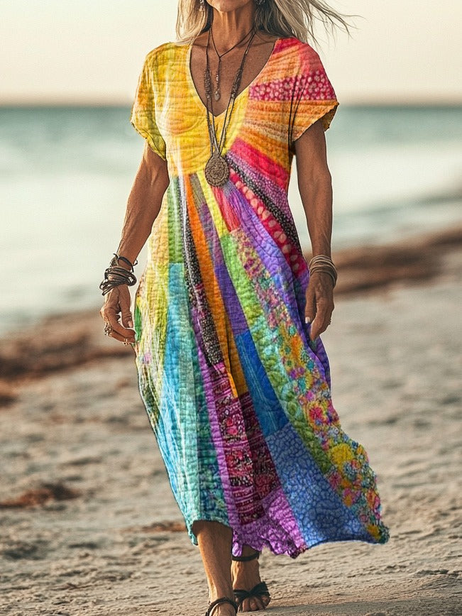 Alice | Elegant Bohemian Sun Design Dress