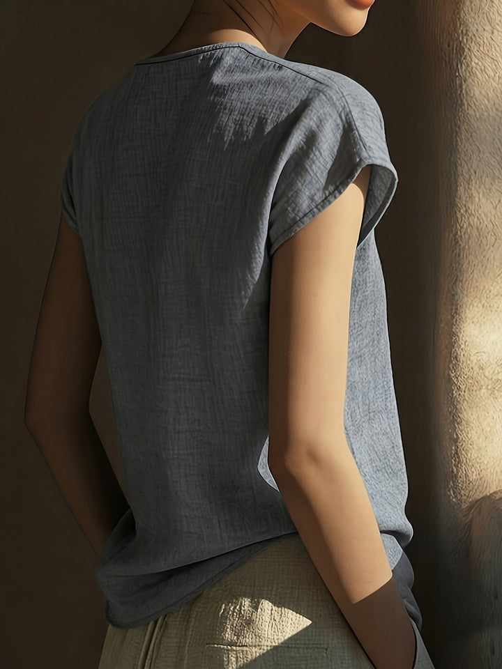 Nora | Decorative Trim V-Neck Blouse