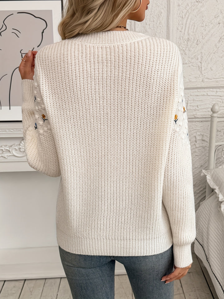 Constance | Floral Embroidered Sweater