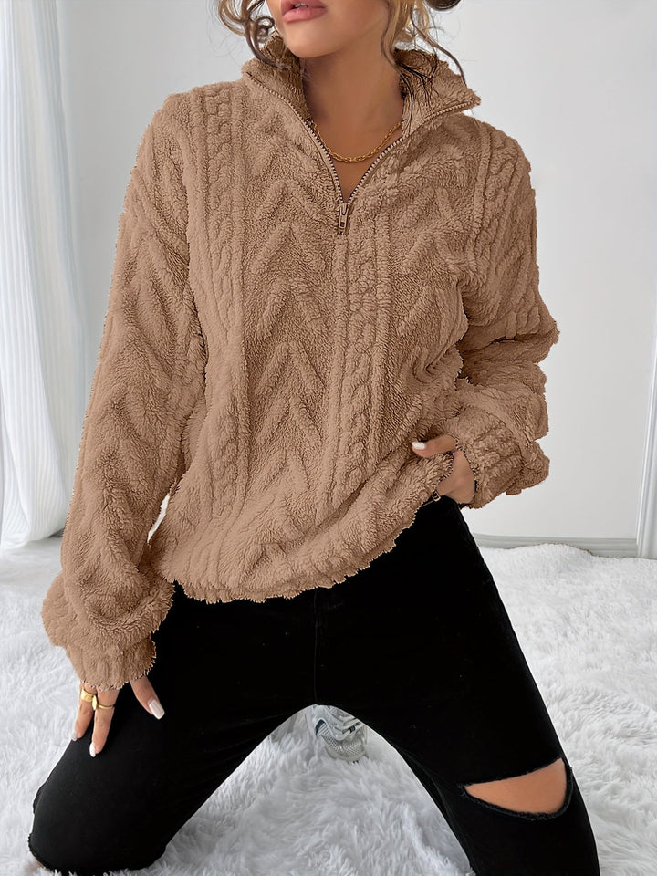 Loretta | Cozy Textured Stand-Collar Pullover