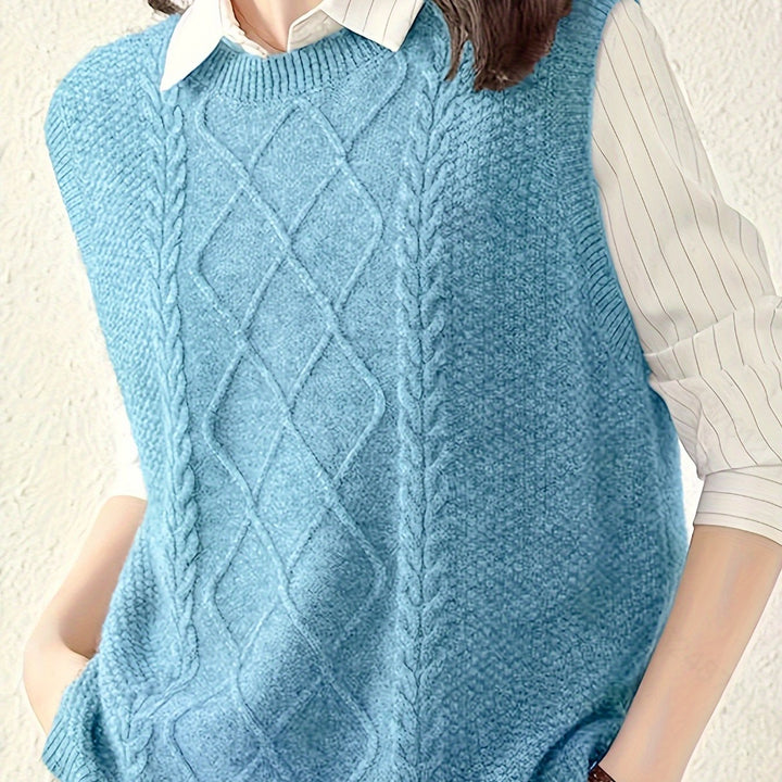 Tabitha | Cable-Knit Sleeveless Sweater Vest