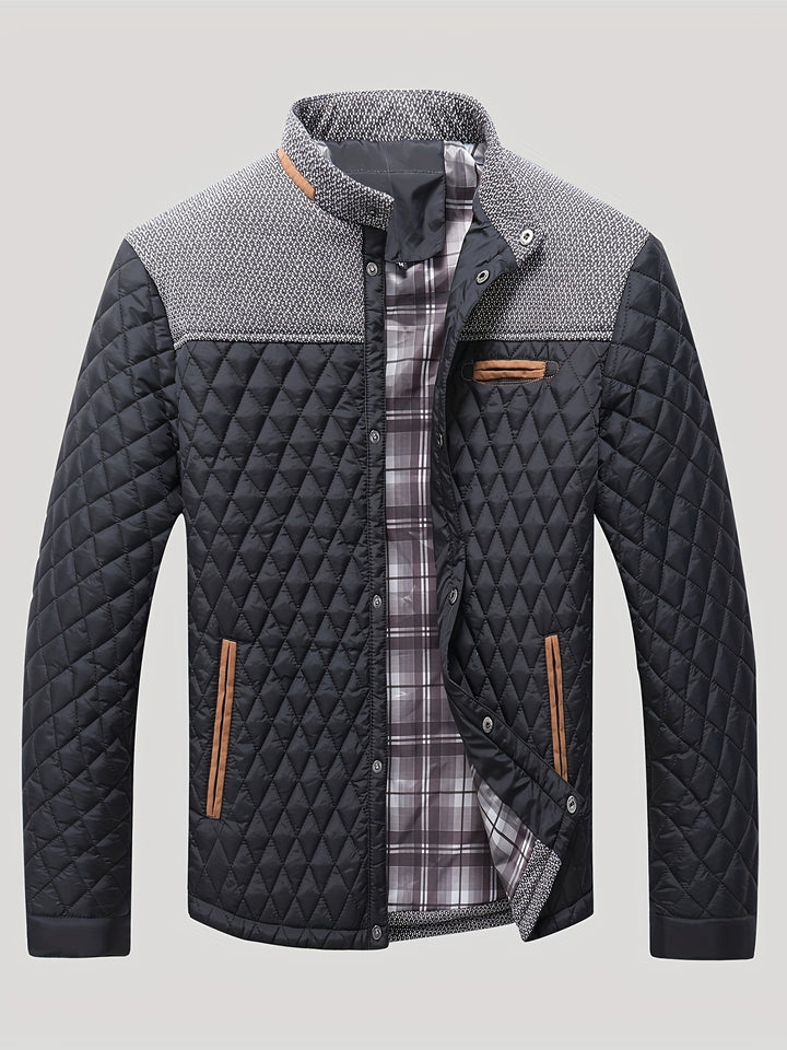 Thatcher | Diamond-Quilted Stand-Collar Jacket