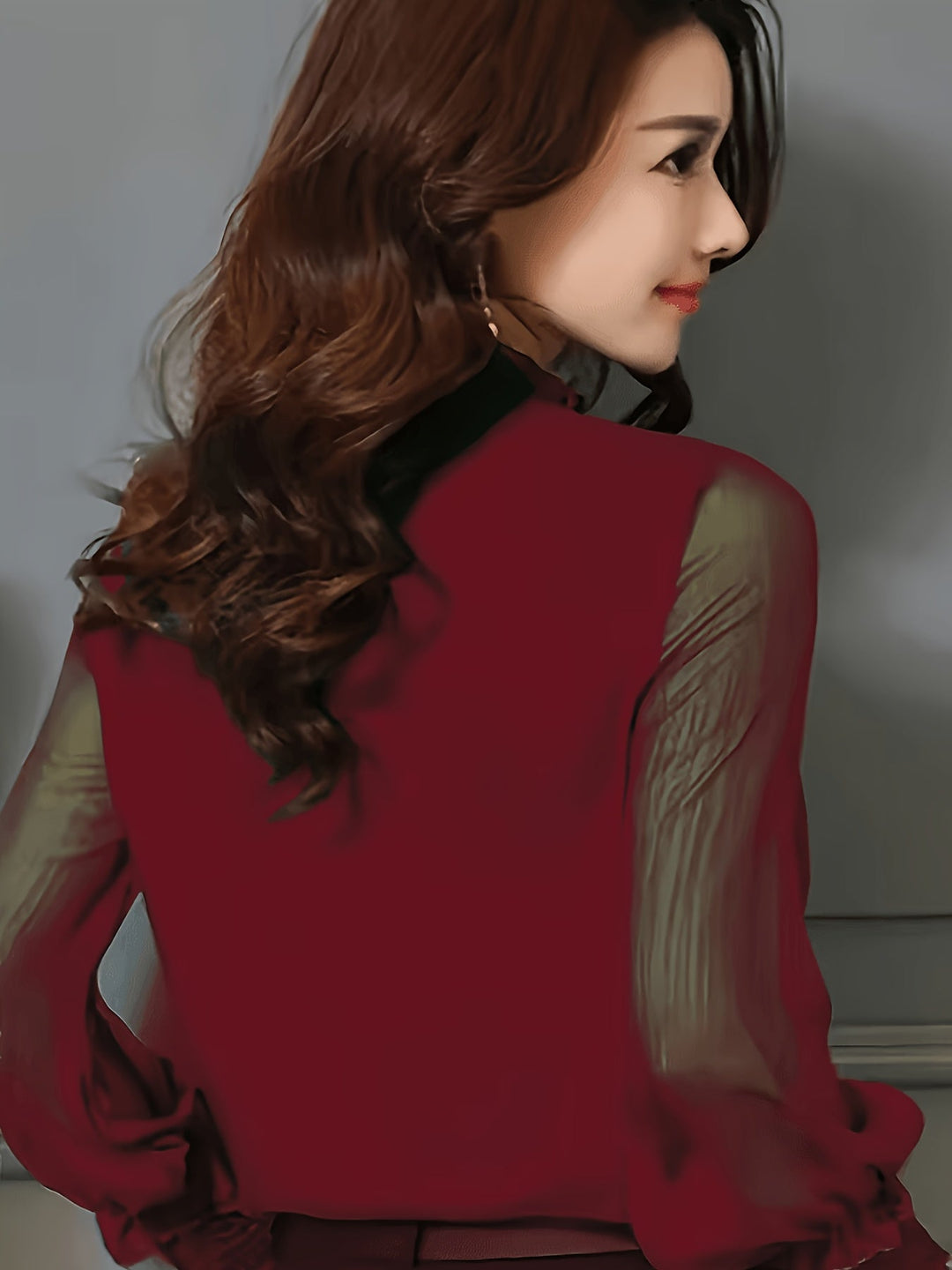 Whitney | Stand-Collar Long-Sleeve Blouse