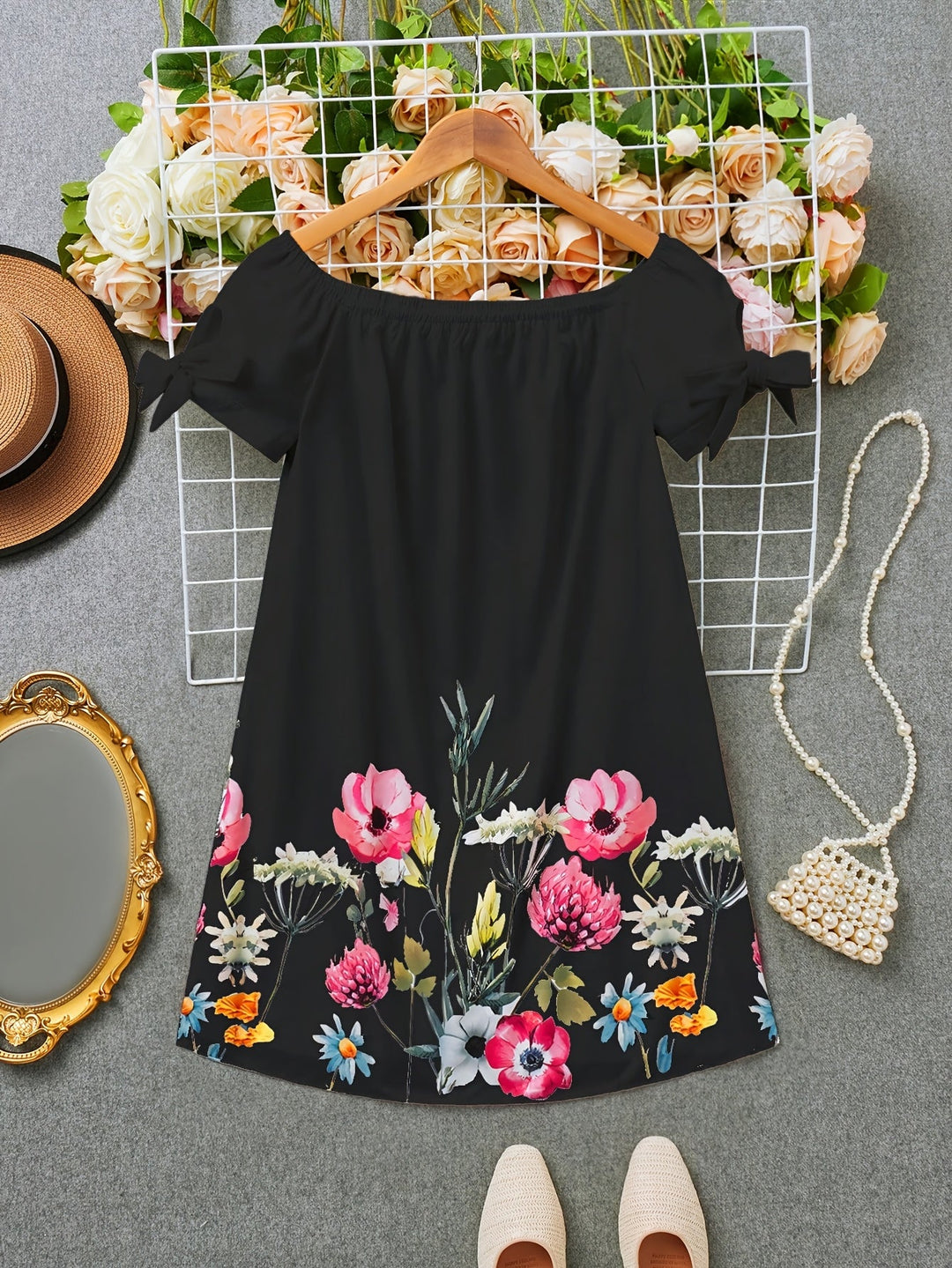 Claire | Floral Off-Shoulder Mini Dress