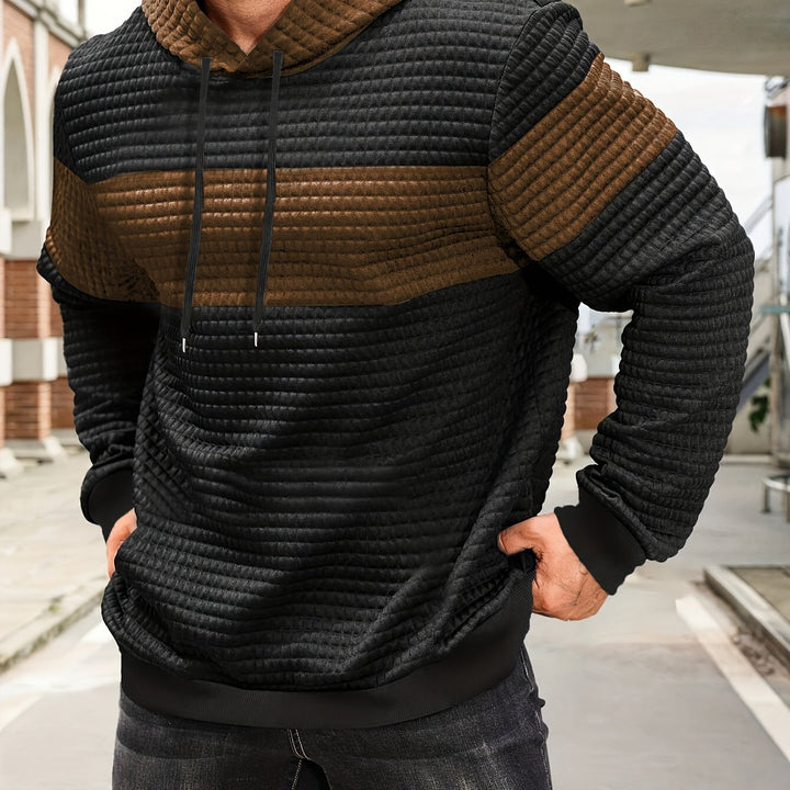 Russell | Textured Colour-Block Hoodie