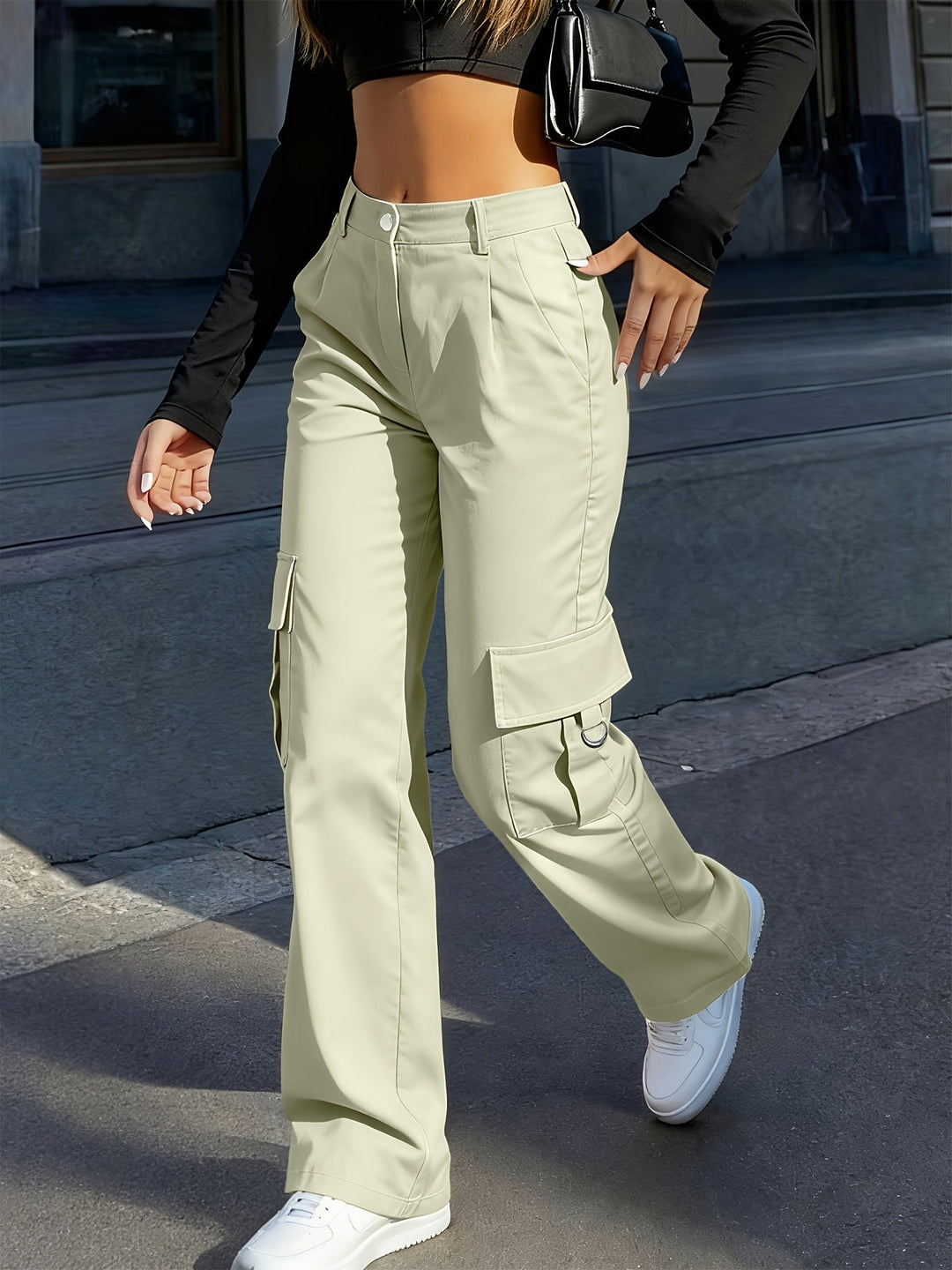 Delaney | High-Waisted Wide-Leg Cargo Pants