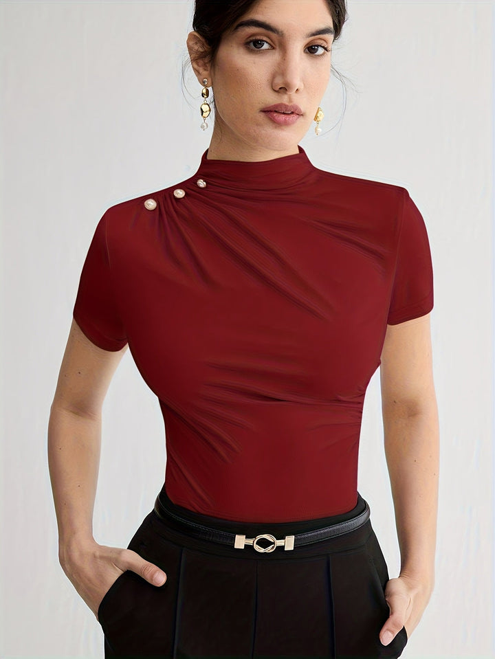Marlowe | Refined Mock-Neck Top